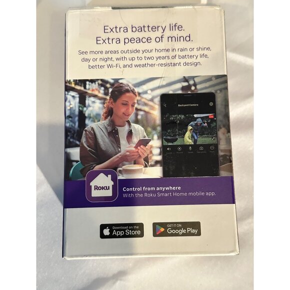 Roku Battery Camera Plus HD Video Wi-Fi Home Security Google Home & Alexa - Picture 4 of 7